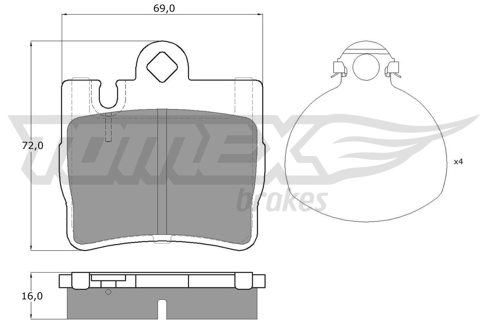 TOMEX TOM1287 fékbetét készlet, tárcsafék